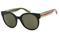 FRONT VIEW OF GUCCI GG0035SN IN BLACK GREEN DESIGNER SUNGLASSES