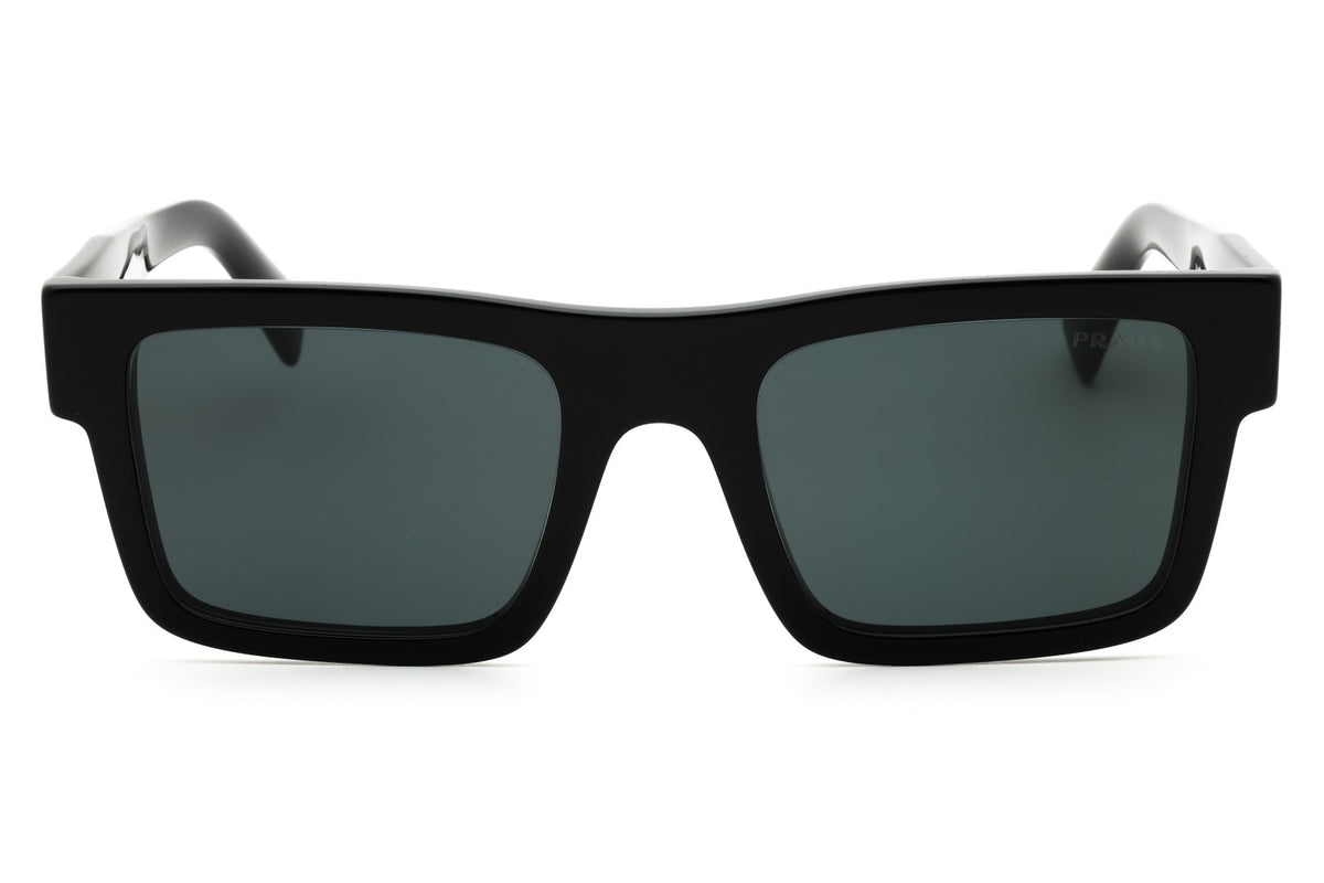 FRONT VIEW OF PRADA 0PR19WS IN BLACK DESIGNER SUNGLASSES