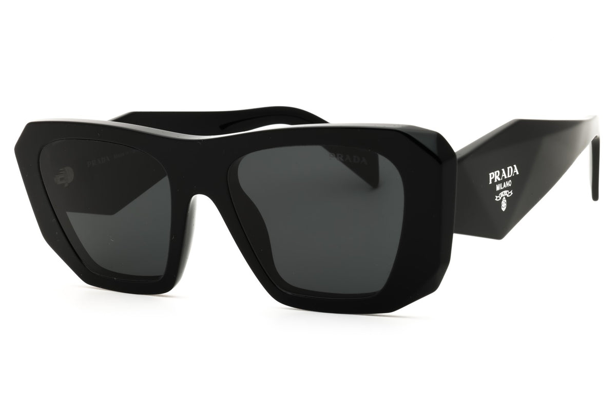 FRONT VIEW OF PRADA 0PRB18S IN BLACK DESIGNER SUNGLASSES