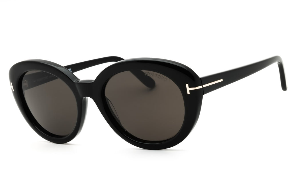 FRONT VIEW OF TOM FORD FT1009 IN SHINY BLACK DESIGNER SUNGLASSES