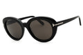 FRONT VIEW OF TOM FORD FT1009 IN SHINY BLACK DESIGNER SUNGLASSES