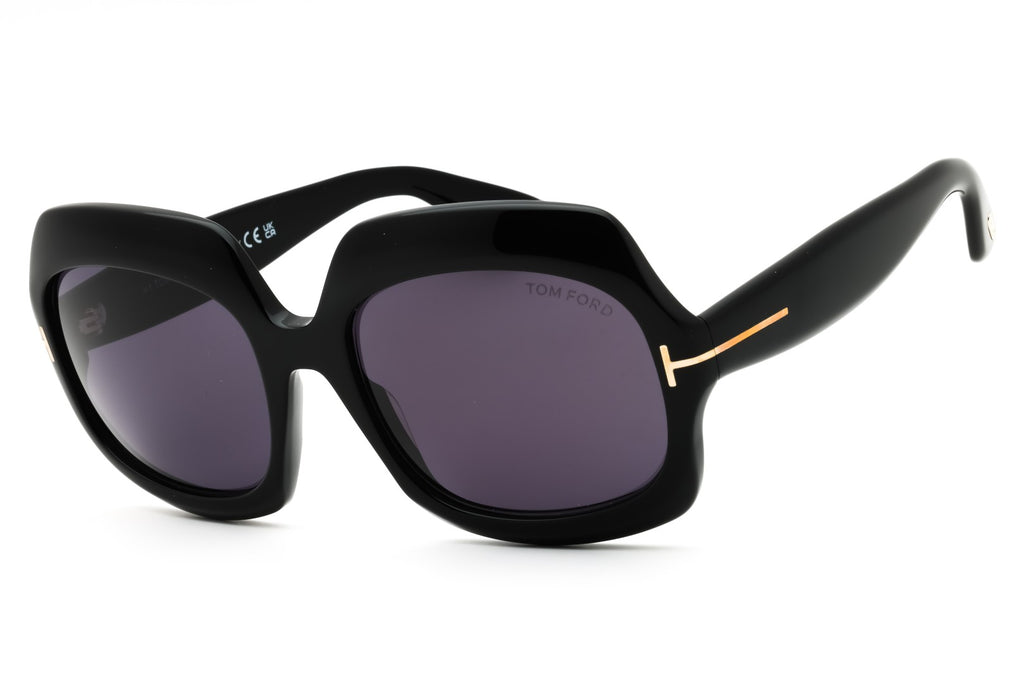 FRONT VIEW OF TOM FORD FT1155 IN SHINY BLACK DESIGNER SUNGLASSES